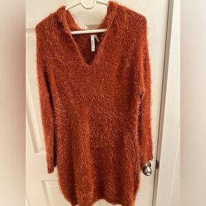 Tunic length sweater dress